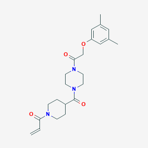 1-[4-[4-[2-(3,5-Dimethylphenoxy)acetyl]piperazine-1-carbonyl]piperidin-1-yl]prop-2-en-1-one