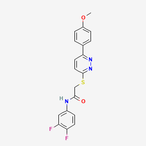 molecular formula C19H15F2N3O2S B2656742 N-(3,4-二氟苯基)-2-[6-(4-甲氧基苯基)吡啶嗪-3-基]磺酰胺乙酰胺 CAS No. 872689-03-7