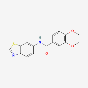 molecular formula C16H12N2O3S B2656744 N-(benzo[d]thiazol-6-yl)-2,3-dihydrobenzo[b][1,4]dioxine-6-carboxamide CAS No. 941966-17-2