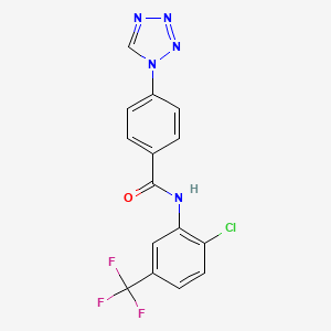 molecular formula C15H9ClF3N5O B2656745 N-[2-氯-5-(三氟甲基)苯基]-4-(四唑-1-基)苯甲酰胺 CAS No. 333418-09-0