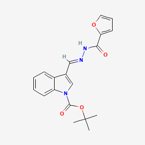 molecular formula C19H19N3O4 B2656746 3-{[(E)-2-(呋喃-2-甲酰基)腙]甲基}-1H-吲哚-1-羧酸叔丁酯 CAS No. 477849-04-0