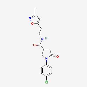 1-(4-chlorophenyl)-N-(2-(3-methylisoxazol-5-yl)ethyl)-5-oxopyrrolidine-3-carboxamide