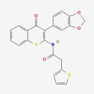 N-[3-(1,3-benzodioxol-5-yl)-4-oxothiochromen-2-yl]-2-thiophen-2-ylacetamide