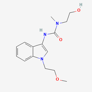 molecular formula C15H21N3O3 B2656759 1-(2-hydroxyethyl)-3-(1-(2-methoxyethyl)-1H-indol-3-yl)-1-methylurea CAS No. 922896-11-5