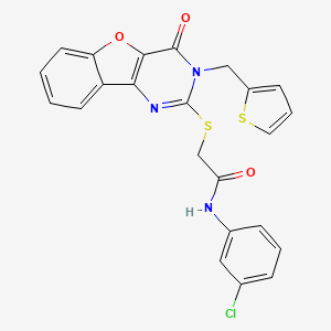 N-(3-chlorophenyl)-2-{[4-oxo-3-(thiophen-2-ylmethyl)-3,4-dihydro[1]benzofuro[3,2-d]pyrimidin-2-yl]sulfanyl}acetamide
