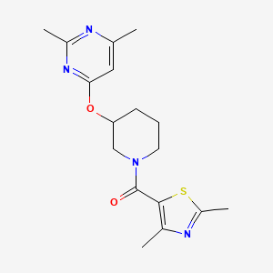molecular formula C17H22N4O2S B2656769 (3-((2,6-二甲基嘧啶-4-基)氧代)哌啶-1-基)(2,4-二甲基噻唑-5-基)甲酮 CAS No. 2034524-73-5