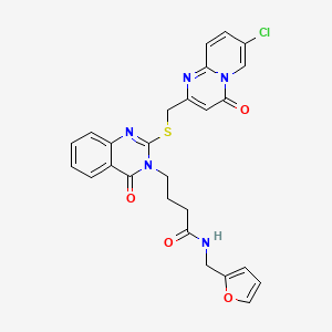 4-[2-[(7-chloro-4-oxopyrido[1,2-a]pyrimidin-2-yl)methylsulfanyl]-4-oxoquinazolin-3-yl]-N-(furan-2-ylmethyl)butanamide