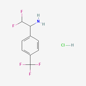 molecular formula C9H9ClF5N B2656776 2,2-Difluoro-1-[4-(trifluoromethyl)phenyl]ethanamine;hydrochloride CAS No. 2260933-21-7