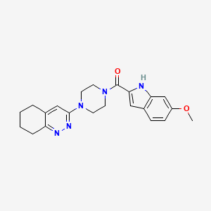 molecular formula C22H25N5O2 B2656782 (6-甲氧基-1H-吲哚-2-基)(4-(5,6,7,8-四氢噌啉-3-基)哌嗪-1-基)甲烷酮 CAS No. 2034370-60-8