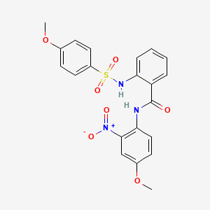 molecular formula C21H19N3O7S B2656784 N-(4-甲氧基-2-硝基苯基)-2-(4-甲氧基苯磺酰氨基)苯甲酰胺 CAS No. 898440-66-9