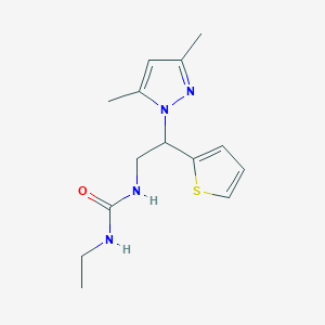 molecular formula C14H20N4OS B2656786 1-(2-(3,5-二甲基-1H-吡唑-1-基)-2-(噻吩-2-基)乙基)-3-乙基脲 CAS No. 2034497-45-3