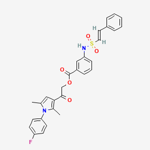 molecular formula C29H25FN2O5S B2656788 [2-[1-(4-fluorophenyl)-2,5-dimethylpyrrol-3-yl]-2-oxoethyl] 3-[[(E)-2-phenylethenyl]sulfonylamino]benzoate CAS No. 735292-69-0