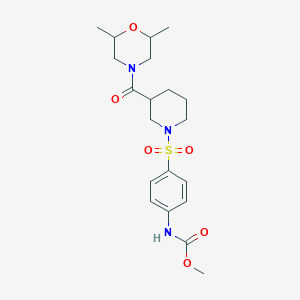 Methyl (4-((3-(2,6-dimethylmorpholine-4-carbonyl)piperidin-1-yl)sulfonyl)phenyl)carbamate