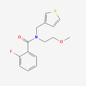 2-fluoro-N-(2-methoxyethyl)-N-(thiophen-3-ylmethyl)benzamide