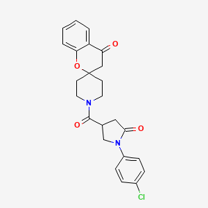 molecular formula C24H23ClN2O4 B2656796 1'-(1-(4-氯苯基)-5-氧代吡咯烷-3-羰基)螺[色满-2,4'-哌啶]-4-酮 CAS No. 887468-03-3