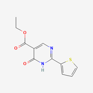 molecular formula C11H10N2O3S B2656805 ethyl 6-oxo-2-thiophen-2-yl-1H-pyrimidine-5-carboxylate CAS No. 188937-37-3