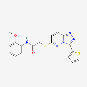 molecular formula C19H17N5O2S2 B2656813 N-(2-ethoxyphenyl)-2-[(3-thiophen-2-yl-[1,2,4]triazolo[4,3-b]pyridazin-6-yl)sulfanyl]acetamide CAS No. 868966-61-4