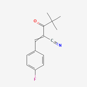 molecular formula C14H14FNO B2656820 2-(2,2-Dimethylpropanoyl)-3-(4-fluorophenyl)prop-2-enenitrile CAS No. 391649-86-8