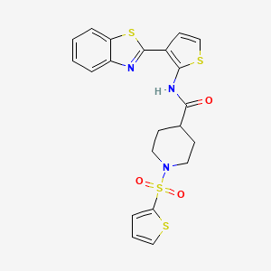 N-(3-(benzo[d]thiazol-2-yl)thiophen-2-yl)-1-(thiophen-2-ylsulfonyl)piperidine-4-carboxamide