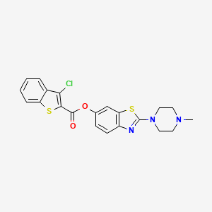 molecular formula C21H18ClN3O2S2 B2656836 2-(4-Methylpiperazin-1-yl)benzo[d]thiazol-6-yl 3-chlorobenzo[b]thiophene-2-carboxylate CAS No. 941995-21-7