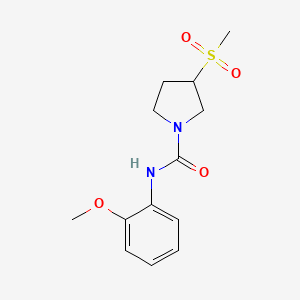 molecular formula C13H18N2O4S B2656837 N-(2-甲氧苯基)-3-(甲磺酰基)吡咯烷-1-甲酰胺 CAS No. 1448133-56-9