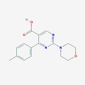 molecular formula C16H17N3O3 B2656844 4-(4-甲苯基)-2-吗啉-5-嘧啶甲酸 CAS No. 1775368-12-1