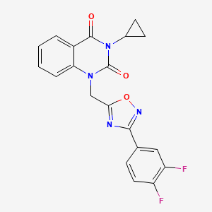 3-cyclopropyl-1-((3-(3,4-difluorophenyl)-1,2,4-oxadiazol-5-yl)methyl)quinazoline-2,4(1H,3H)-dione