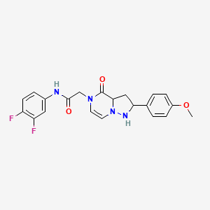 molecular formula C21H16F2N4O3 B2656857 N-(3,4-difluorophenyl)-2-[2-(4-methoxyphenyl)-4-oxo-4H,5H-pyrazolo[1,5-a]pyrazin-5-yl]acetamide CAS No. 942035-08-7
