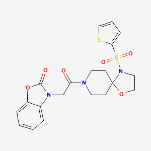 3-(2-oxo-2-(4-(thiophen-2-ylsulfonyl)-1-oxa-4,8-diazaspiro[4.5]decan-8-yl)ethyl)benzo[d]oxazol-2(3H)-one