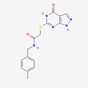 molecular formula C15H15N5O2S B2656873 N-(4-methylbenzyl)-2-((4-oxo-4,5-dihydro-1H-pyrazolo[3,4-d]pyrimidin-6-yl)thio)acetamide CAS No. 877630-29-0