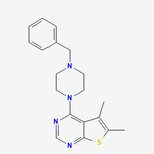 molecular formula C19H22N4S B2656894 4-(4-苄基哌嗪-1-基)-5,6-二甲基噻吩并[2,3-d]嘧啶 CAS No. 314260-82-7