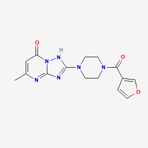 molecular formula C15H16N6O3 B2656900 2-[4-(Furan-3-carbonyl)piperazin-1-yl]-5-methyl-1H-[1,2,4]triazolo[1,5-a]pyrimidin-7-one CAS No. 2380176-52-1