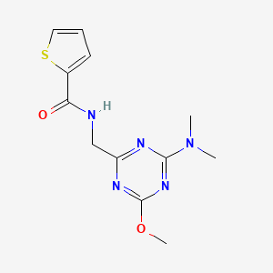 molecular formula C12H15N5O2S B2656901 N-((4-(dimethylamino)-6-methoxy-1,3,5-triazin-2-yl)methyl)thiophene-2-carboxamide CAS No. 2034358-60-4