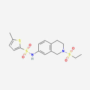molecular formula C16H20N2O4S3 B2656905 N-(2-(乙磺酰基)-1,2,3,4-四氢异喹啉-7-基)-5-甲硫代苯并噻吩-2-磺酰胺 CAS No. 954702-61-5