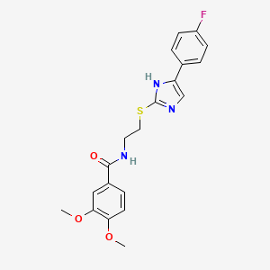 molecular formula C20H20FN3O3S B2656906 N-(2-((5-(4-氟苯基)-1H-咪唑-2-基)硫代)乙基)-3,4-二甲氧基苯甲酰胺 CAS No. 897455-63-9