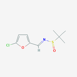 molecular formula C9H12ClNO2S B2656911 (S,E)-N-((5-chlorofuran-2-yl)methylene)-2-methylpropane-2-sulfinamide CAS No. 2015405-69-1