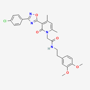 2-(3-(3-(4-chlorophenyl)-1,2,4-oxadiazol-5-yl)-4,6-dimethyl-2-oxopyridin-1(2H)-yl)-N-(3,4-dimethoxyphenethyl)acetamide