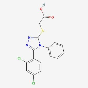 molecular formula C16H11Cl2N3O2S B2656918 2-{[5-(2,4-dichlorophenyl)-4-phenyl-4H-1,2,4-triazol-3-yl]sulfanyl}acetic acid CAS No. 158773-87-6