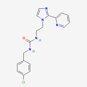 molecular formula C18H18ClN5O B2656920 1-(4-chlorobenzyl)-3-(2-(2-(pyridin-2-yl)-1H-imidazol-1-yl)ethyl)urea CAS No. 2034281-16-6