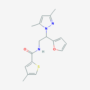 molecular formula C17H19N3O2S B2656922 N-(2-(3,5-dimethyl-1H-pyrazol-1-yl)-2-(furan-2-yl)ethyl)-4-methylthiophene-2-carboxamide CAS No. 2034543-10-5