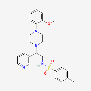 molecular formula C25H30N4O3S B2656923 N-(2-(4-(2-methoxyphenyl)piperazin-1-yl)-2-(pyridin-3-yl)ethyl)-4-methylbenzenesulfonamide CAS No. 863586-49-6