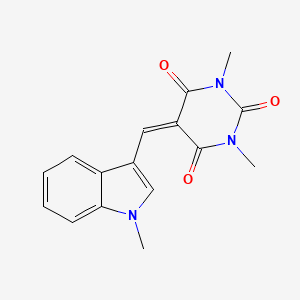 molecular formula C16H15N3O3 B2656929 1,3-dimethyl-5-((1-methyl-1H-indol-3-yl)methylene)pyrimidine-2,4,6(1H,3H,5H)-trione CAS No. 325807-41-8