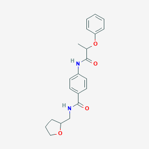 molecular formula C21H24N2O4 B265693 4-[(2-phenoxypropanoyl)amino]-N-(tetrahydro-2-furanylmethyl)benzamide 