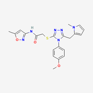 2-((4-(4-methoxyphenyl)-5-((1-methyl-1H-pyrrol-2-yl)methyl)-4H-1,2,4-triazol-3-yl)thio)-N-(5-methylisoxazol-3-yl)acetamide