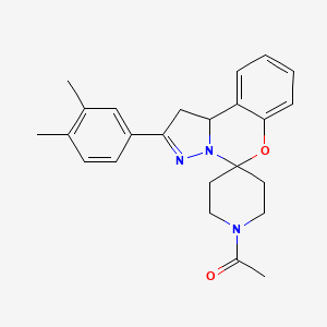 1-(2-(3,4-Dimethylphenyl)-1,10b-dihydrospiro[benzo[e]pyrazolo[1,5-c][1,3]oxazine-5,4'-piperidin]-1'-yl)ethanone