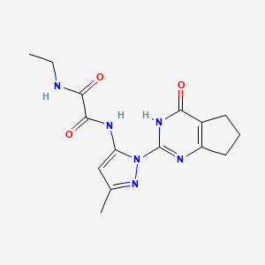 N1-ethyl-N2-(3-methyl-1-(4-oxo-4,5,6,7-tetrahydro-3H-cyclopenta[d]pyrimidin-2-yl)-1H-pyrazol-5-yl)oxalamide