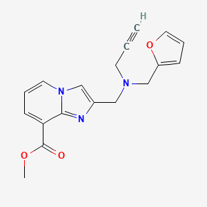 molecular formula C18H17N3O3 B2656945 Methyl 2-({[(furan-2-yl)methyl](prop-2-yn-1-yl)amino}methyl)imidazo[1,2-a]pyridine-8-carboxylate CAS No. 1311789-65-7