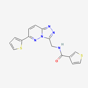 molecular formula C15H11N5OS2 B2656949 N-((6-(噻吩-2-基)-[1,2,4]三唑并[4,3-b]哒嗪-3-基)甲基)噻吩-3-甲酰胺 CAS No. 2034526-95-7