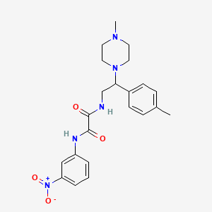 molecular formula C22H27N5O4 B2656952 N1-(2-(4-methylpiperazin-1-yl)-2-(p-tolyl)ethyl)-N2-(3-nitrophenyl)oxalamide CAS No. 898432-76-3