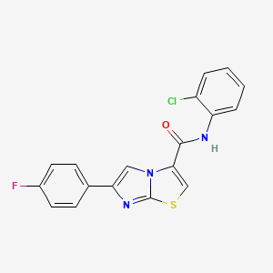 molecular formula C18H11ClFN3OS B2656955 N-(2-chlorophenyl)-6-(4-fluorophenyl)imidazo[2,1-b]thiazole-3-carboxamide CAS No. 1049345-49-4